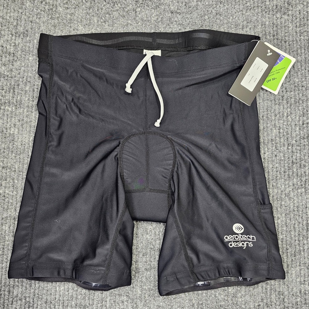 Aero Tech Designs Cycling Shorts Mens XL Black Padded Bike Shorts UPF 50+ Lycra